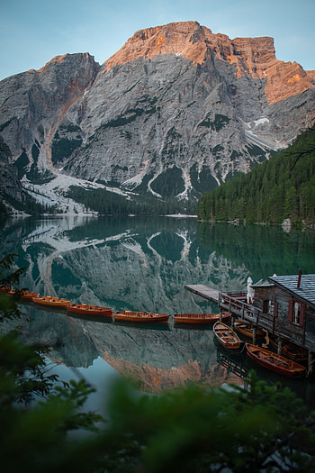 Landscape, Nature, Boats, Mountain, Lake, Pier HD phone wallpaper