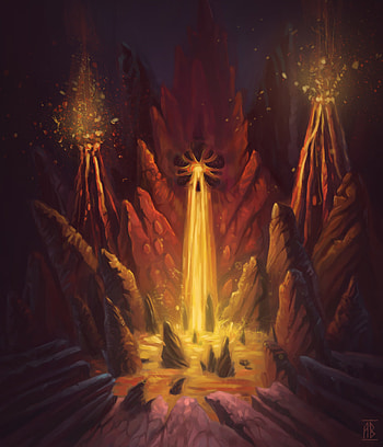 Art, Rocks, Shine, Light, Waterfall, Cave HD phone wallpaper