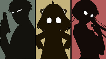 Spy x Family Flat, Spy x Family, minimalist, Anime, Anya Forger, Loid Forger, Yor Forger, minimalist anime HD wallpaper