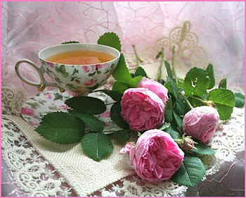 Tea Time with Roses, still life, flowers, roses, tea time HD wallpaper