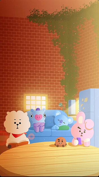 Bt21, bts, orange, art HD phone wallpaper