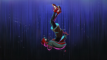 Miles Morales Falling, miles-morales, spiderman, superheroes, artwork, digital-art, pixiv HD wallpaper