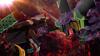 ... Neon Genesis Evangelion Unit 1 vs Unit 2 by tarocl HD wallpaper