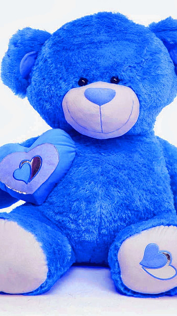 Teddy Wale, Blue, Teddy Bear HD phone wallpaper
