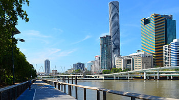 Building, River, Skyscraper, , Brisbane, Bridge, City, way, Highway, Infinity Tower, Kurilpa Bridge, Path, , Skyline, Tank Street Bridge, Walkway, Cities HD wallpaper