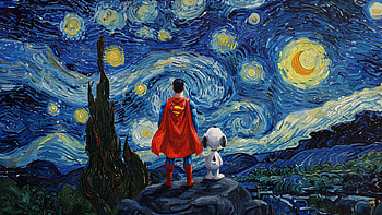 Snoopy And A Friend, superman, krypto, superheroes, ai, dc-comics, movies, artwork, artist, digital-art, deviantart HD wallpaper