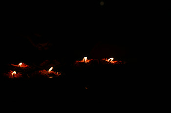 Fire, Candles, Dark, Flame HD wallpaper