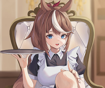 Tokai Teio, Tokai Teio, maid, Anime, Uma Musume: Pretty Derby HD wallpaper