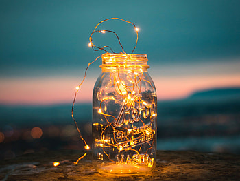 Jar light garland, Soft glow, Cozy atmosphere, Festive decorations HD wallpaper