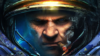 Full Starcraft Epic Face Blue Eye HD wallpaper