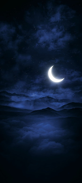 Moonlight, Mountain dark HD phone wallpaper
