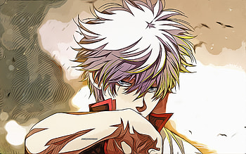 Gintoki Sakata, Gintama, , vector art, Gintoki Sakata drawing, creative art, Gintoki Sakata art, vector drawing, japanese manga, Sakata Gintoki, Gintama characters HD wallpaper