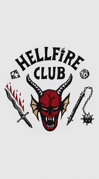Hellfire Club, symbol, Eddie_Munson, White, Stranger_Things HD phone wallpaper