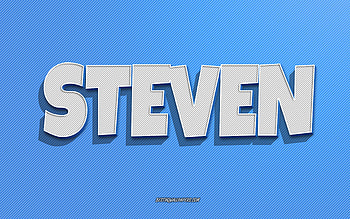 Steven, blue lines background, with names, Steven name, male names, Steven greeting card, line art, with Steven name HD wallpaper