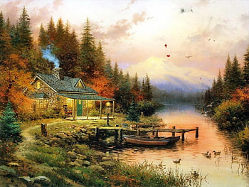 Landscape, Water, Houses, Rivers, Art HD wallpaper