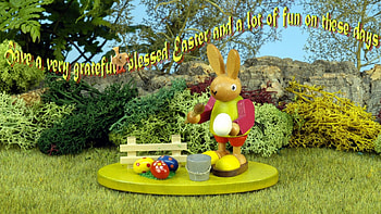 Easter Greetings, greeting, bunny, holiday, decoratiion, easter, spring HD wallpaper