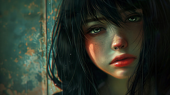Melancholic Gaze, woman, sad, emo, portrait, girl, emo girl HD wallpaper