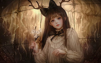Girl, frumusete, medusa, fantasy, flower, luminos, shal e, hand HD wallpaper