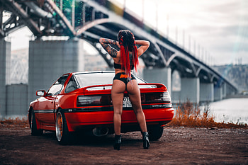 Girl-And-Car, Car, Girl, WOmen, And HD wallpaper