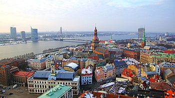 Latvia Travels, Stunning buildings, Winter scenery, Majestic rivers HD wallpaper