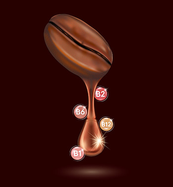 Coffee drops and vitamins, Brown background, Realistic, Vector art HD phone wallpaper