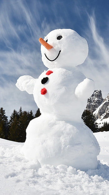Snowman, White Cute Snowman HD phone wallpaper