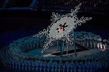 Beijing National Stadium, Olympic Flame HD wallpaper