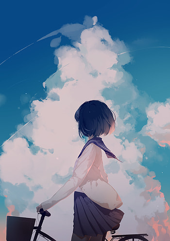 Outdoor, anime girl, original HD phone wallpaper