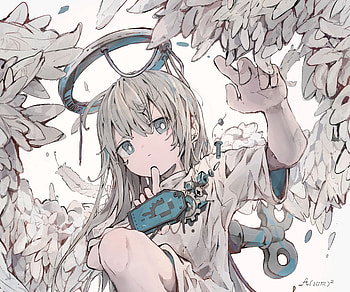Girl, Anime, White Hair HD wallpaper