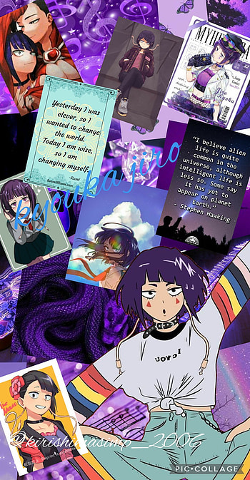 Kyouka jiro, mha, hearing hero: earjack, bnha, cute, earjack, japanese, light blue, purple, class 1a, positive quotes, anime, dark blue HD phone wallpaper