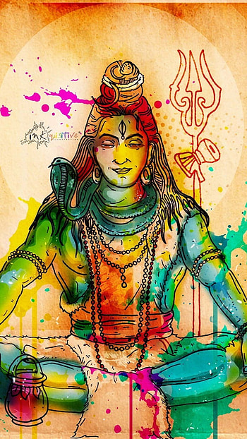 Lord Shiva , Colorful, Sketch HD phone wallpaper