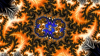 Trippy Psychedelic Fractal, orange (Color), artistic, Abstract, fractal, abstract black HD wallpaper