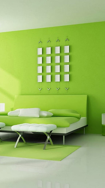 Clean, Green Color, Interior Wall HD phone wallpaper