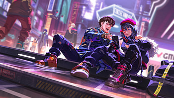 Anime Boy And Girl In The Virtual World, artist, artwork, digital-art, artstation HD wallpaper