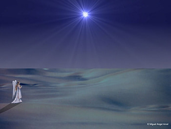 Angel Star, star, abstract, light, desert, sky, angel HD wallpaper