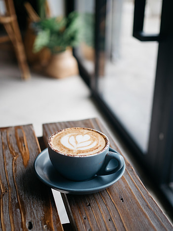 Food, Coffee, Cup, Cappuccino, Wood Surface, Wooden Surface HD phone wallpaper