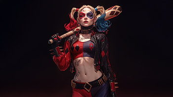 Harley Quinn Icy Silence, harley-quinn, supervillain, superheroes, artwork, artist, digital-art, ai, dark, black HD wallpaper