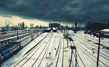 Haydarpaşa Terminus, winter, turkey, istanbul, snow, sky, train HD wallpaper