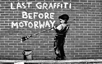 Banksy Last Graffiti Before Motorway . HD wallpaper
