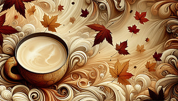Autumn Tranquility: Fall Leaves and Coffee, fall leaves, coffee, Autumn, leaf, decorative HD wallpaper
