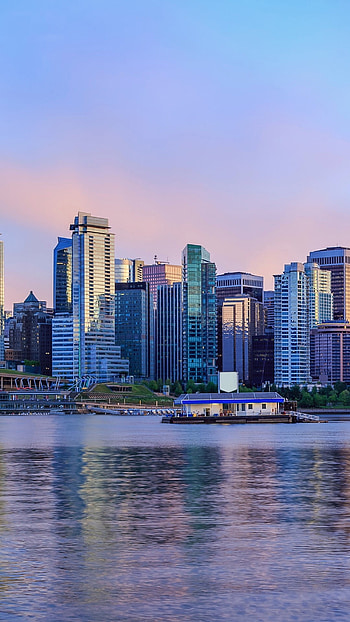 Vancouver Skyline, Travels, Sunset British Columbia, Canada HD phone wallpaper