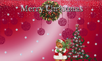 Holidays, Snowflakes, Christmas, Holiday, Bear, Inscription, Christmas Tree, Wreath HD wallpaper