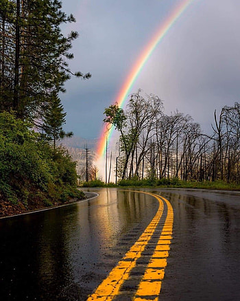 Yosemite national park, sky, rainbow HD phone wallpaper