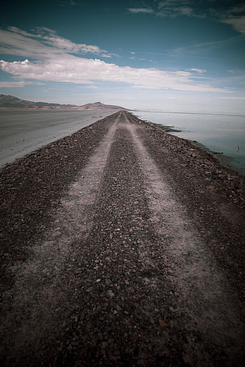 Nature, Water, Stones, Clouds, Coast, Road, Hills HD phone wallpaper