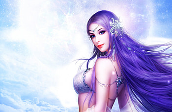 Gorgeous Girl, purple hair, gorgeous, eyes, beautiful, girl HD wallpaper