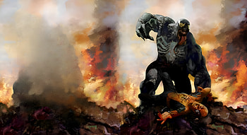 Zombie Venom Kills Spider-Man, Marvel Comics, spider man, Venom, Comic, marvel zombies HD wallpaper