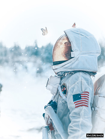 Space Suit, Butterflies, Universe, Shine, Light, Spacesuit, Astronaut HD phone wallpaper
