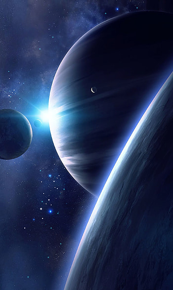 Stars, Planets, Universe, Shine, Brilliance, Satellite HD phone wallpaper