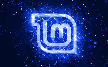 Linux Mint Mate dark blue logo, , dark blue neon lights, Linux, creative, dark blue abstract background, Linux Mint Mate logo, OS, Linux Mint Mate HD wallpaper
