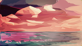 Polygon Art Abstract , polygon, abstract, sea, sunset HD wallpaper